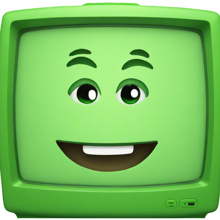 Green tv smiling emoji