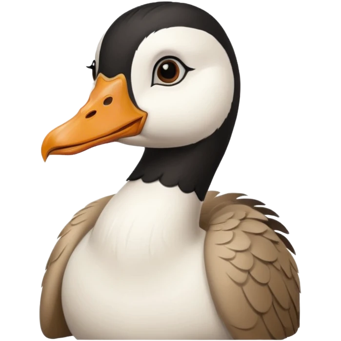 goose portrait with black hair and bangs emoji