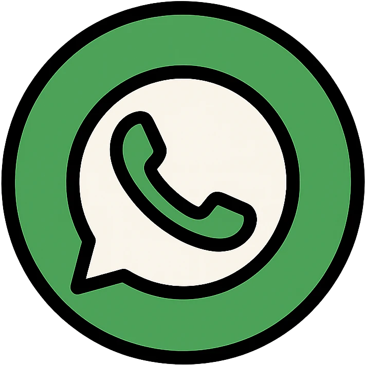 circular WhatsApp logo, clean and recognizable, green and white, icon style emoji