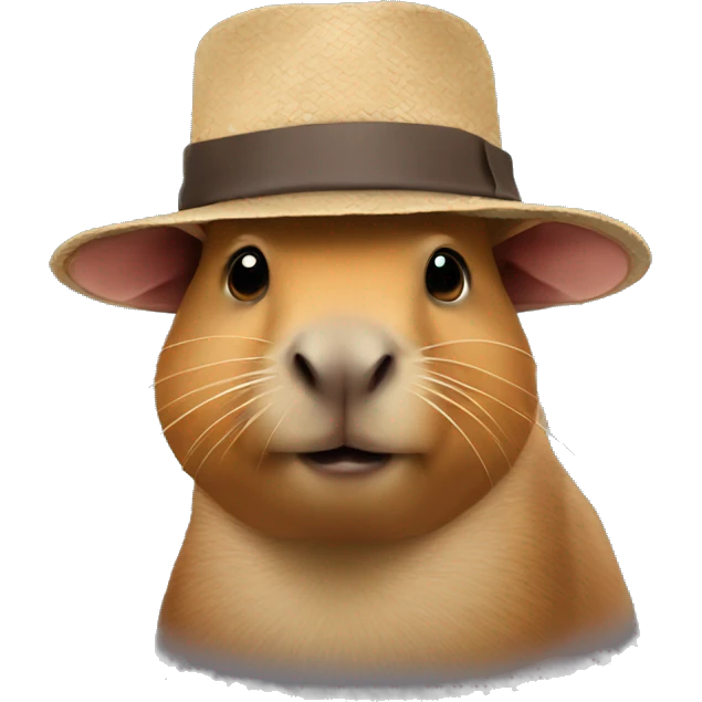 Capibara with a hat emoji