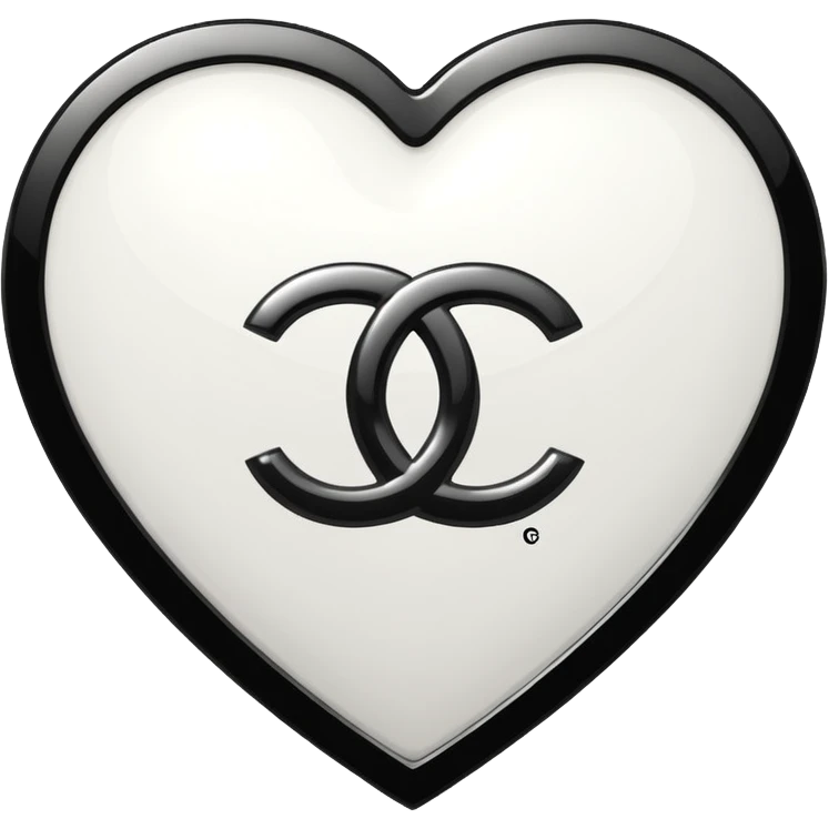 Chanel sport logo white heart 3d emoji