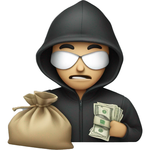 Robber with bag of cash emoji