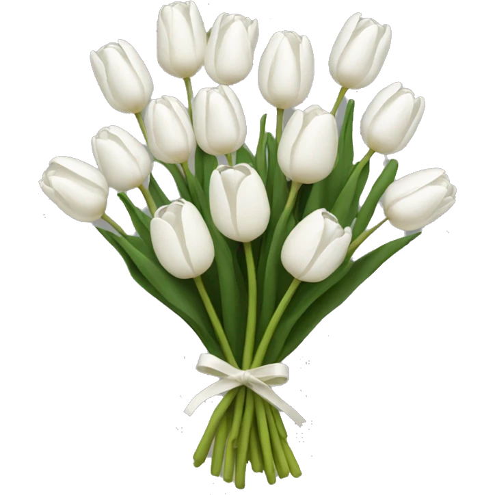 white tulip bouquet  emoji