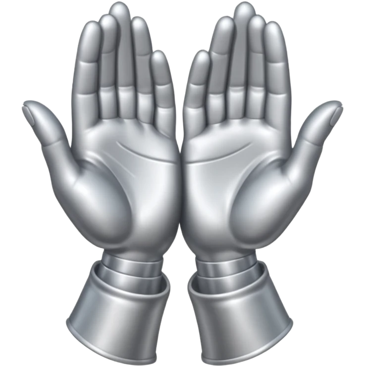 praying metallic hands, realistic proportions emoji