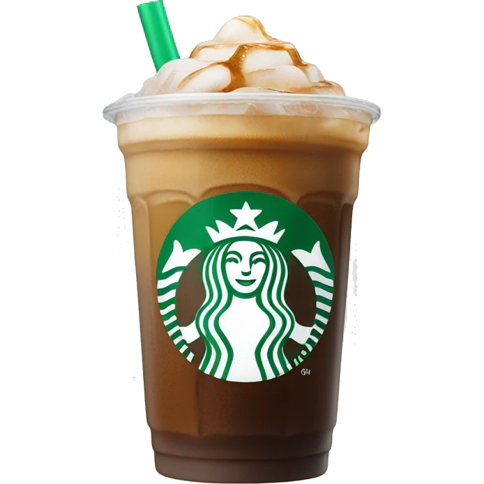 Starbuck ice coffee with ice cubes emoji