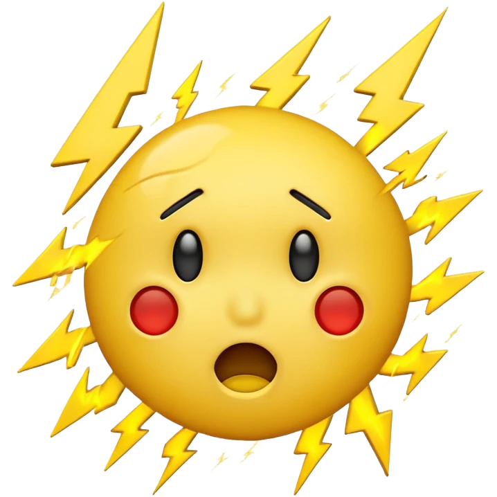 Smiley foudroyé orage emoji
