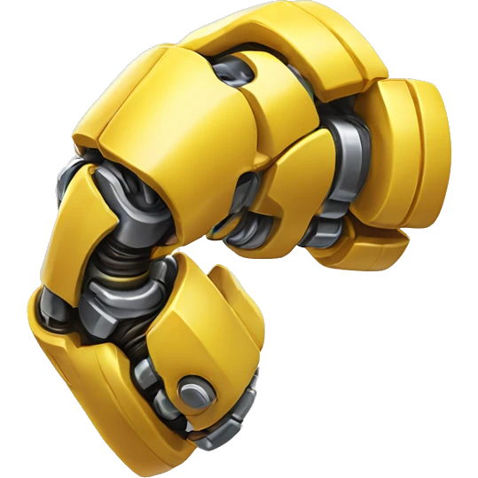 Yellow mechanical cyborg bicep that’s flexing emoji