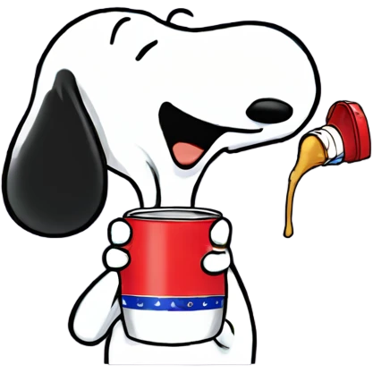 Snoopy drinking redbull emoji