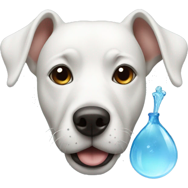 a dog with glaseas emoji