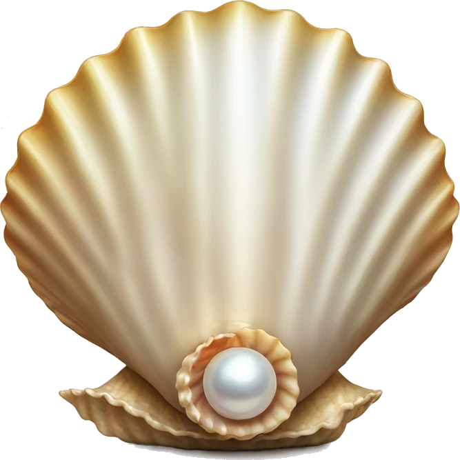 Open sea shell with pearl emoji