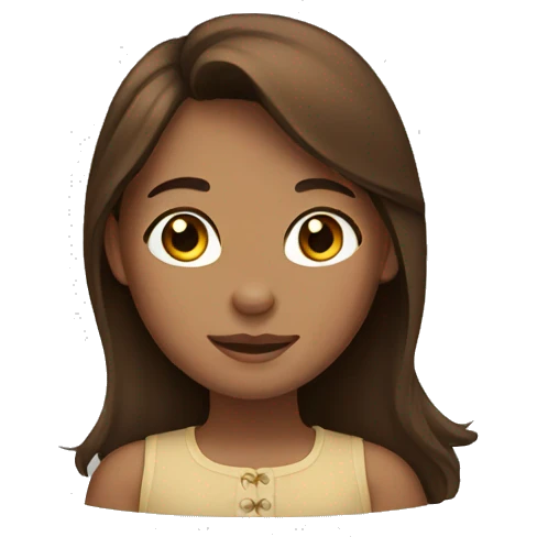 Girl with brown hair and a brown horse emoji