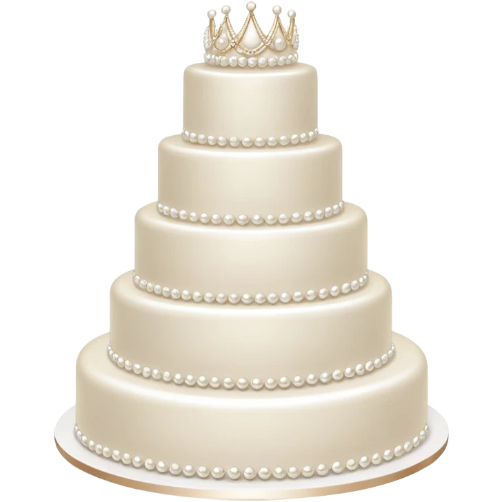 elegant multi-tier wedding cake decorated with pearls emoji