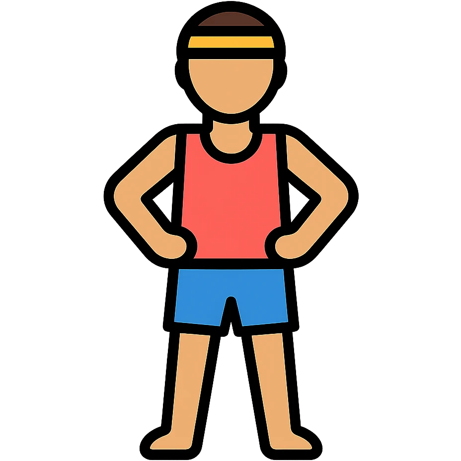 color outline icon of an athlete standing emoji