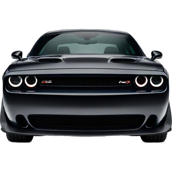 Dodge Challenger hellcat 2024 black front view emoji