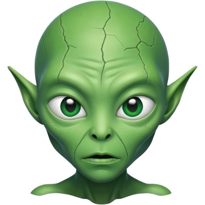 cracked face 👽 emoji