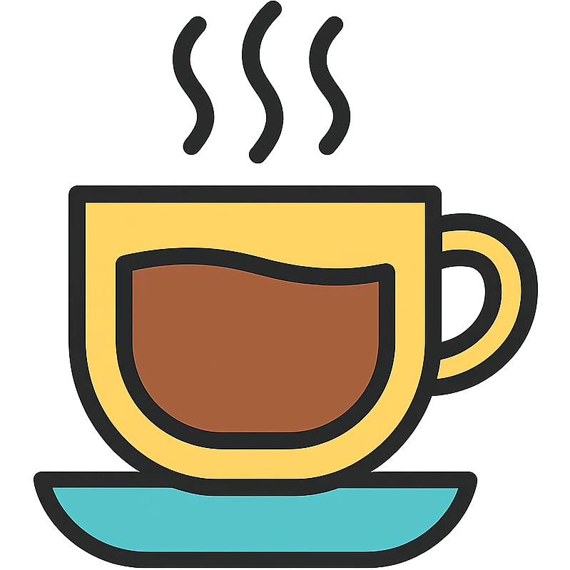 coffee cup, color outline icon style emoji