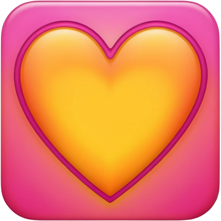 Bright yellow to orange to dark pink gradient heart emoji