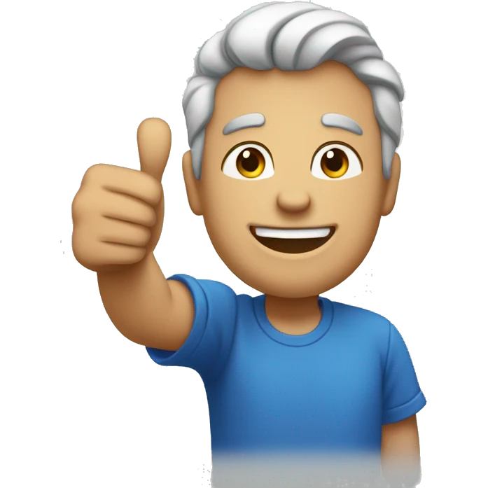 Man beld whit blue ayes giving the thumbs up emoji