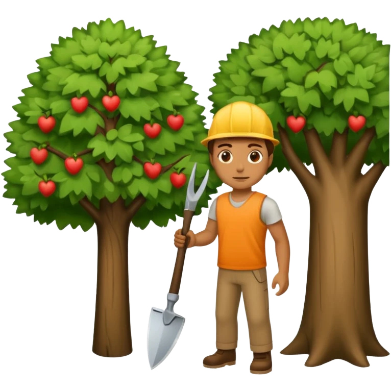 Homme coupant un arbre emoji