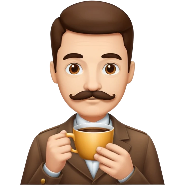 Чашка кофе и усы emoji