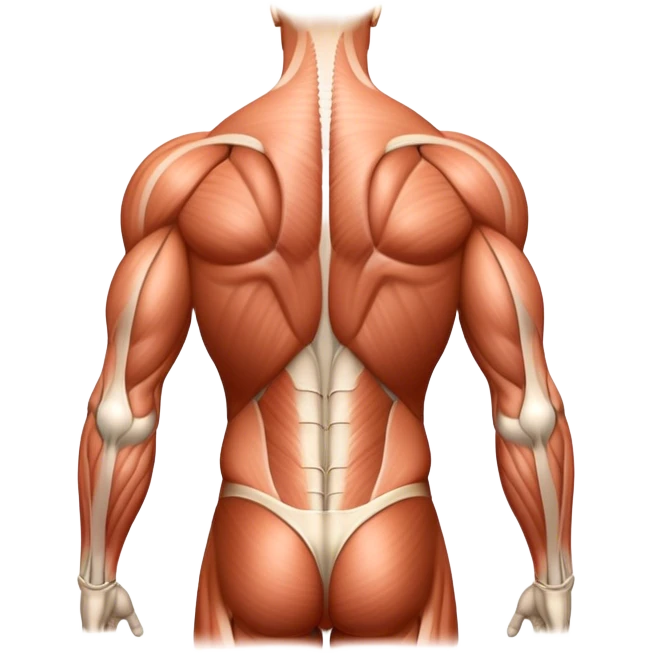 Latissimus dorsi muscle anatomy highlighted emoji