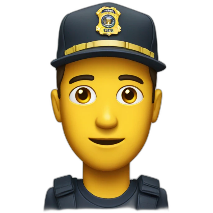 man with yellow "FBI" letters on his cap emoji