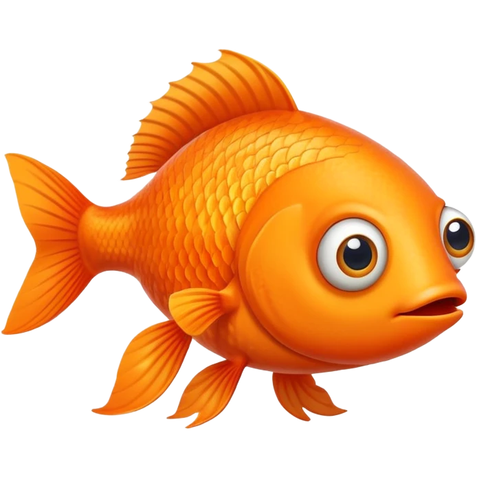 Orange fish with legs and arms big eyes  emoji