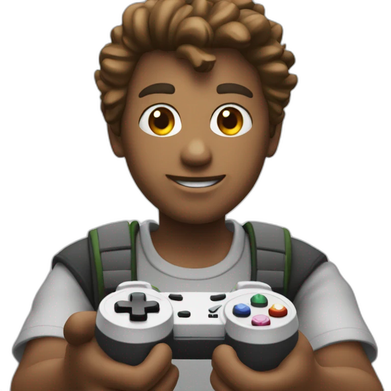 Playing video game with joystick  emoji