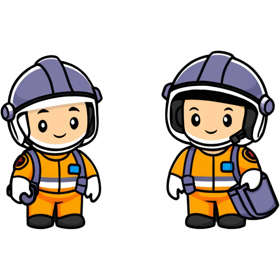 rescue team in helmets emoji