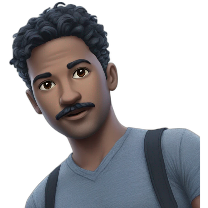 Staring man in black. emoji