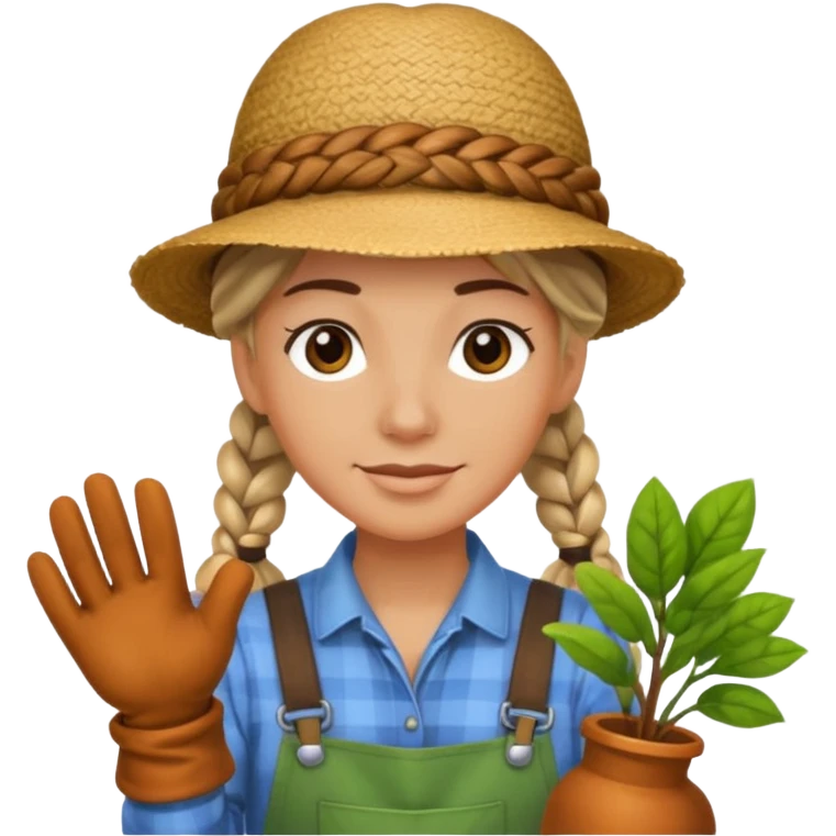 braided haired gardener emoji