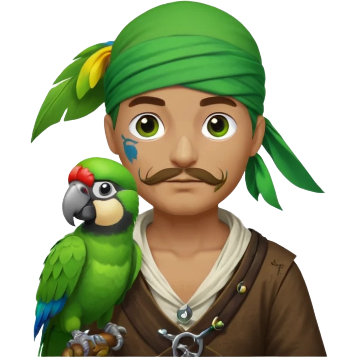 pirate and parrot emoji