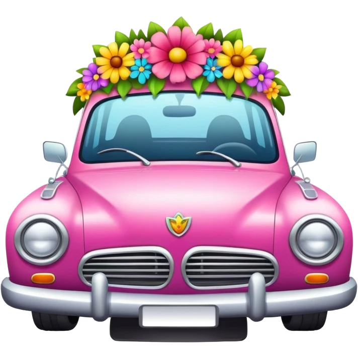 Car with flower crown  emoji