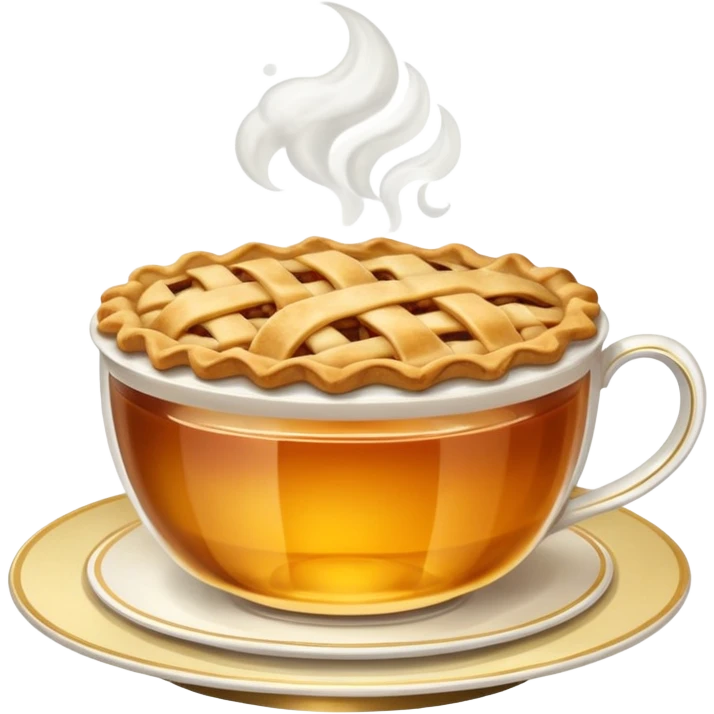 A tea cup with a apple pie emoji