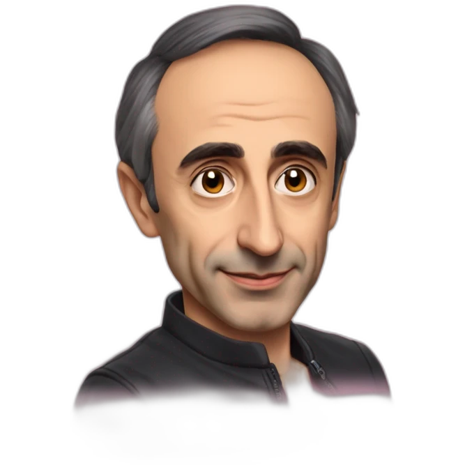 Éric zemmour avec un sere tête d'oreille de chats roses emoji