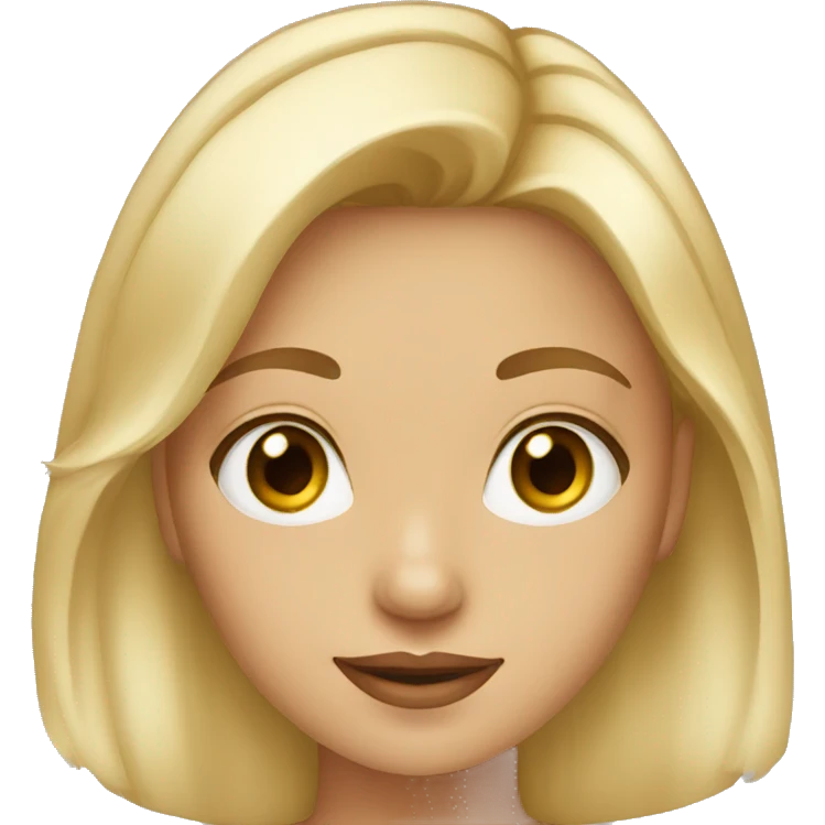 blond girl with gold earrings and brown eyes emoji