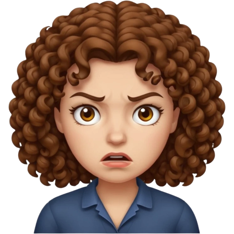 very angry curly haired woman emoji