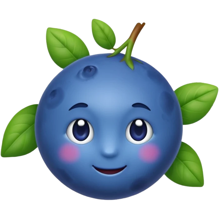 Un emoji fruit myrtille avec des feuilles emoji