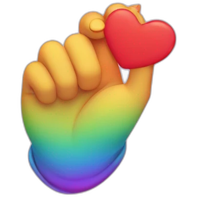 Dos Corazones arcoiris de la mano emoji