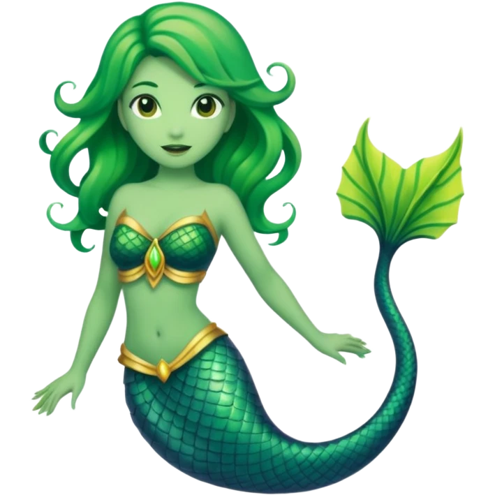 siren aesthetic tail green emoji