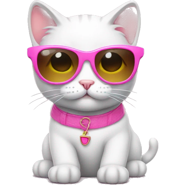 kitty wearing pink sunglasses emoji