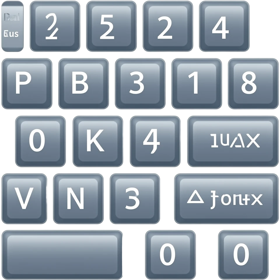 keyboard except every key is labeled 0 emoji