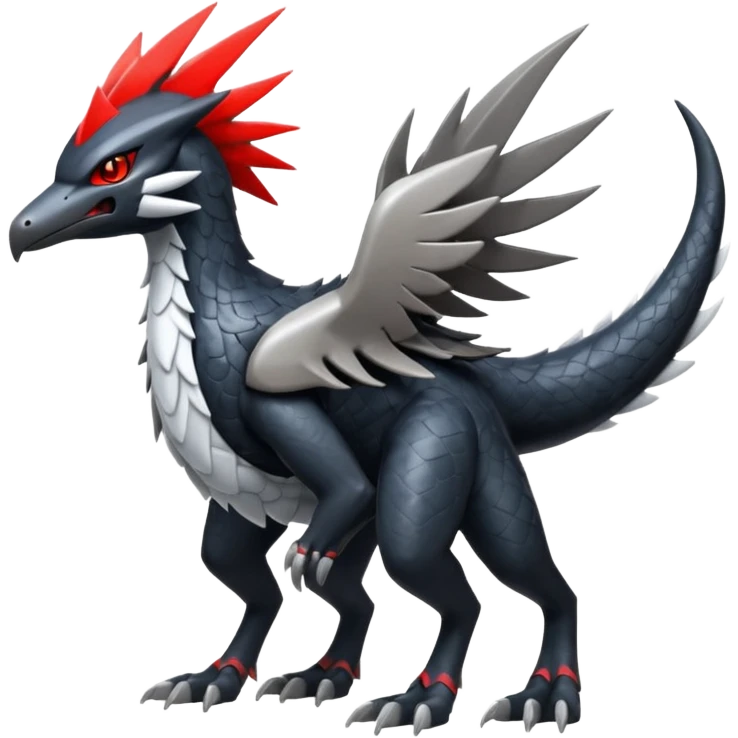 Shiny Nargacuga-Silvally-Fakémon-hybrid-creature (full body)  emoji