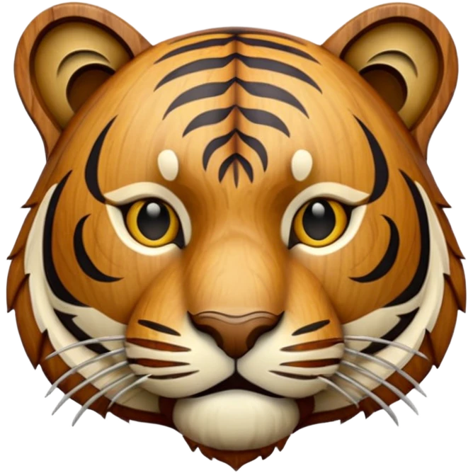 Tiger made of wood emoji