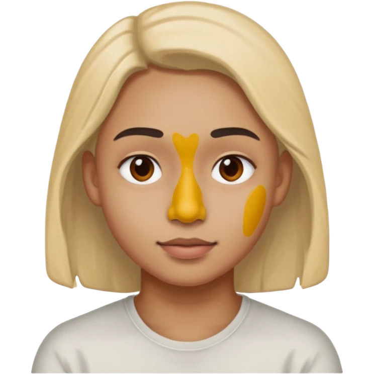 Paint on nose, half body, only nose. emoji