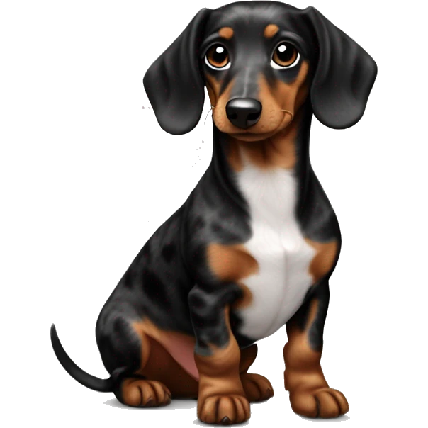 Black merle mini dachshund  emoji
