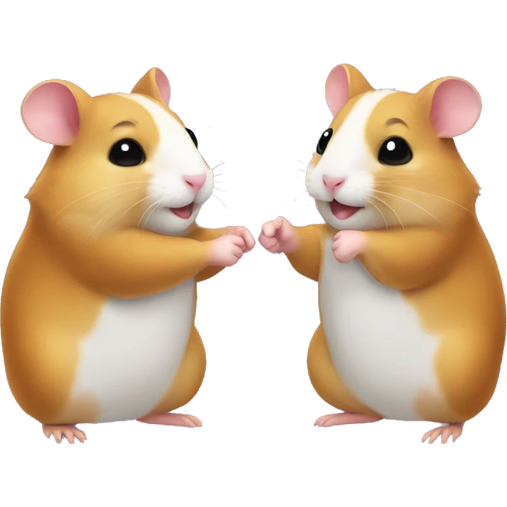 two hamsters giving handshake  emoji