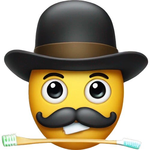 Emoji with toothbrush moustache with bowler hats  emoji