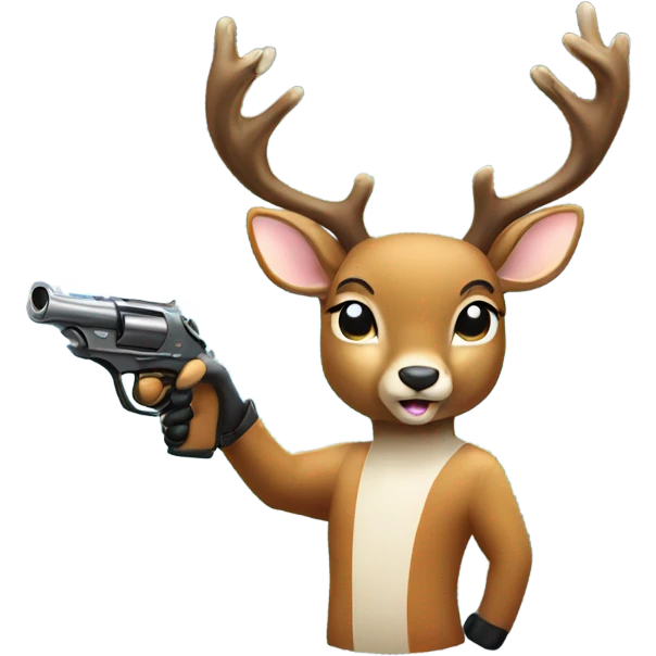 deer holding gun with sparkles emoji