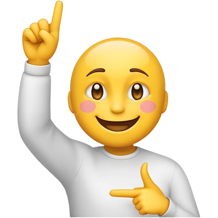 emoji pointing 2 fingers at its head with both hands on each side emoji